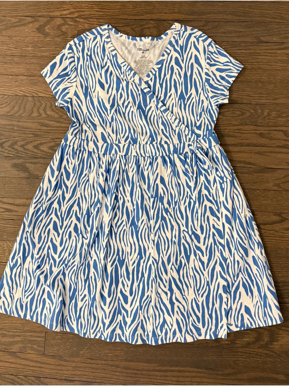 Size 8 Girls - Diane Von Furstenberg for Target Blue and White Zebra Wrap Dress
